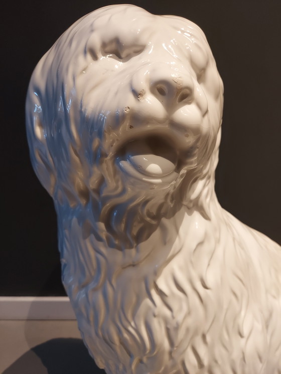 Image 1 of Statua di cane in ceramica italiana d'epoca alta 70 cm