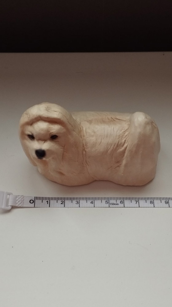 Image 1 of Mid-Century Artisan Leather Shih Tzu – "Chateau Leather" (Canada)