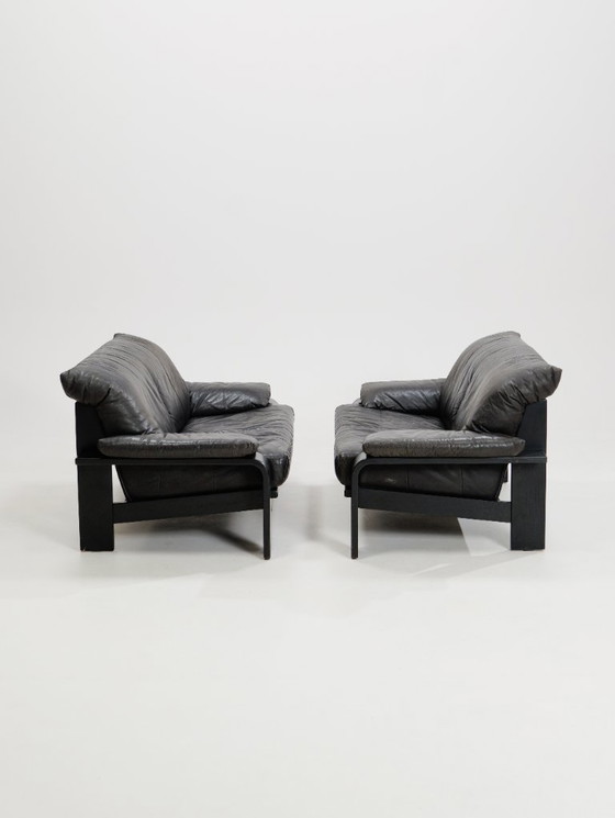 Image 1 of Divano brutalista postmoderno tedesco di Rolf Benz per Musterring, anni '90, set di 2