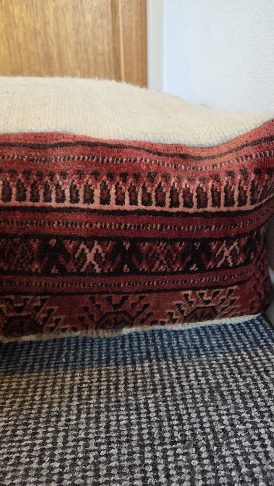 Image 1 of Vintage pastelkleur poef, boho chic zitkussen