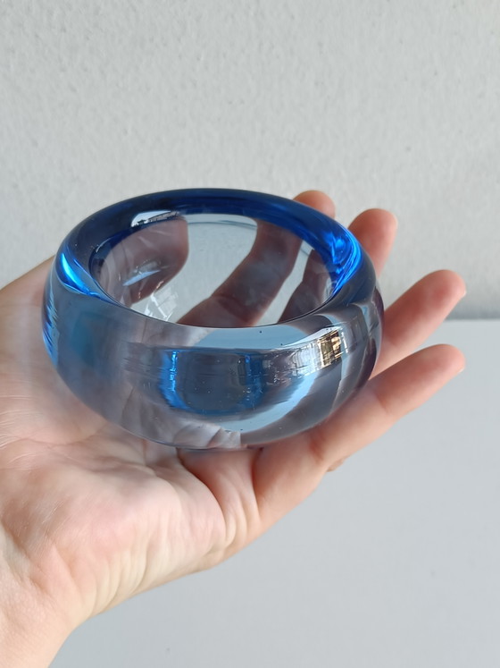 Bol vide-poches vintage en verre d'art bleu – années 1960/70 – Objets déco, Glass (photo 4 of 6)