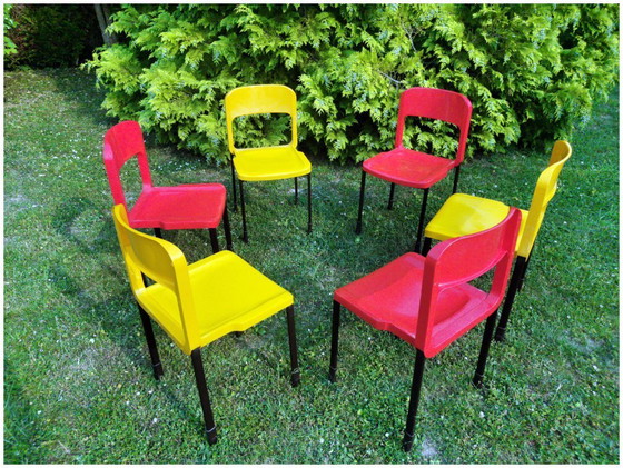 Image 1 of Set van 6+2 vintage 1970 space age stoelen