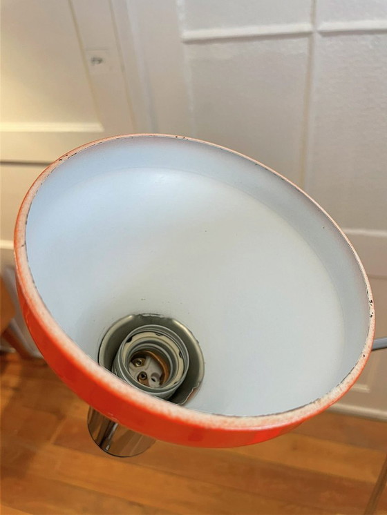 Image 1 of Lampadaire canne à pêche vintage en orange/chrome – Gura Leuchten