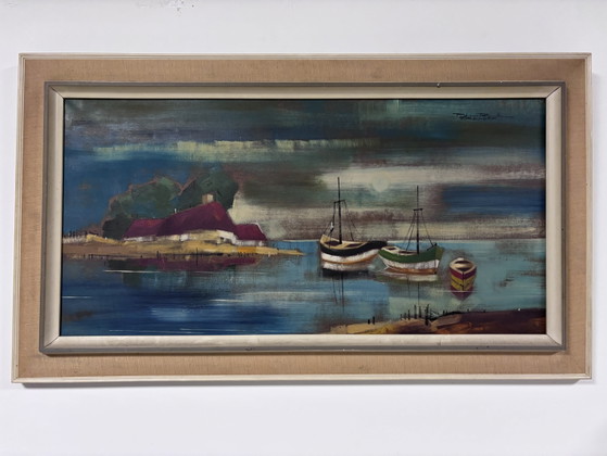 Original Painting by Peter Robert Keil (1942) Expressive Harbour Scene 'Dresden' – Paintings & Drawings (photo 5 of 14)