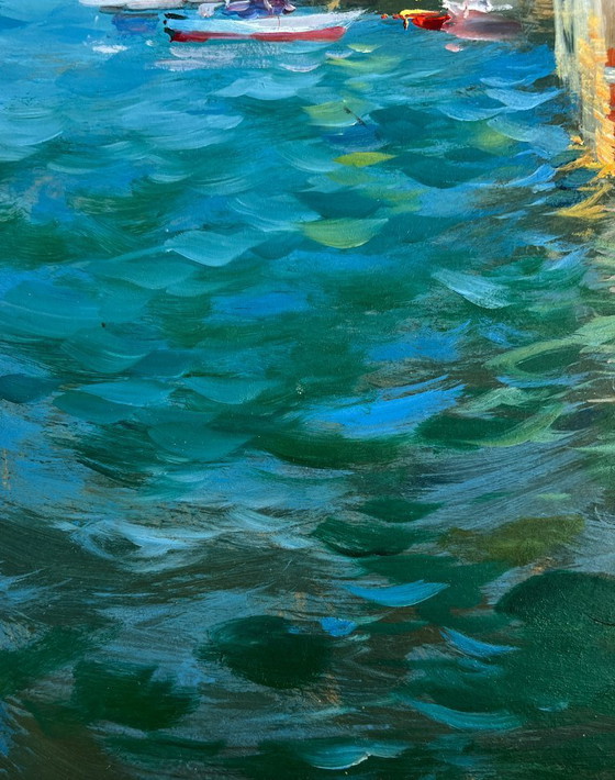 Image 1 of Original Oil Painting Summer City Landscape Coastal comfort