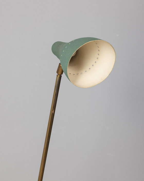 Image 1 of Vintage 1950s coffee table with lamp and magazine rack Italian design 