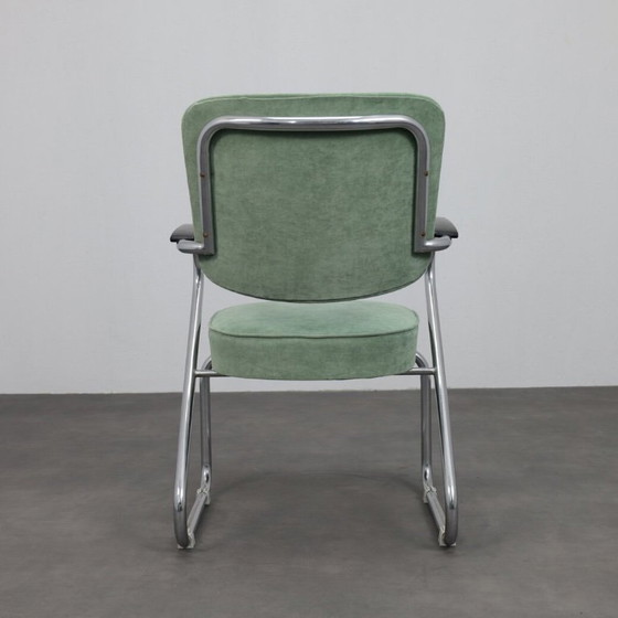 Image 1 of Een paar buisvormige stalen fauteuils van Paul Schuitema voor Fana Metaal, Nederland, jaren 1950.