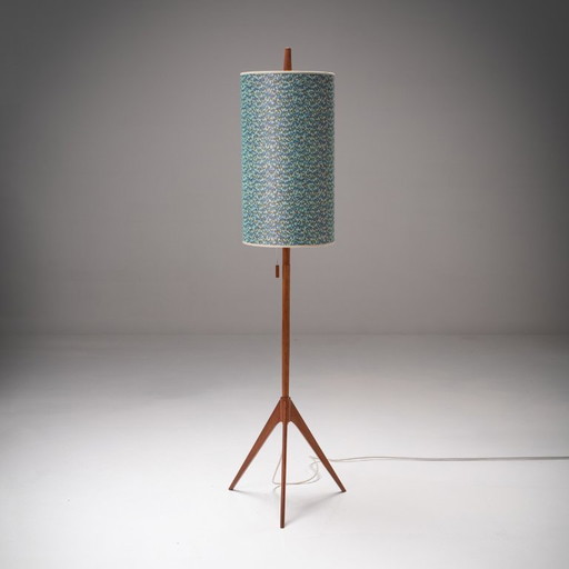 1x Scandinavian floor lamp with Rubelli lampshade