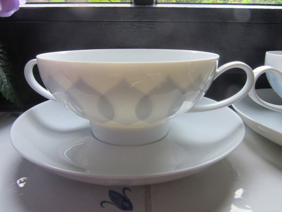 2 ciotole e piattini da zuppa Rosenthal, modello Bjorn Wiinblad Lotus, blu, vintage – Stoviglie, Porcelain (photo 3 of 7)