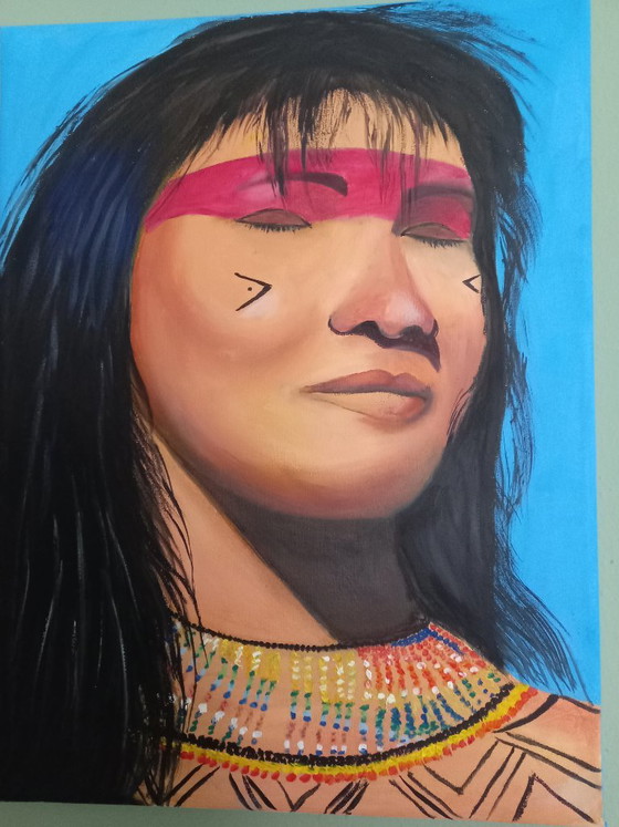 Portrait of an Indian Girl – Paintings & Drawings, Canvas (photo 4 of 5)