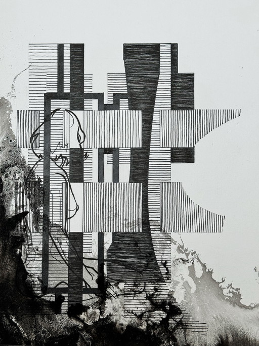 Abstract Ink Composition (1980) - Eugène Eechaut (1928-2019)