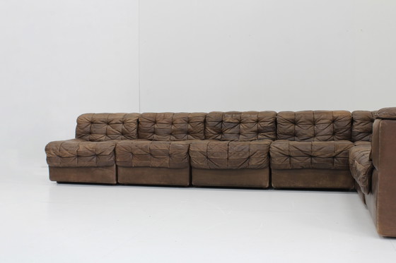 Image 1 of Vintage De Sede Ds 11 Modulaire Sofa Bruin Leder