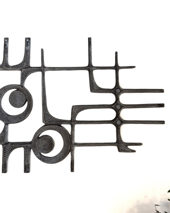 Image 1 of Vintage XL Brutalistische wandsculptuur ‘70