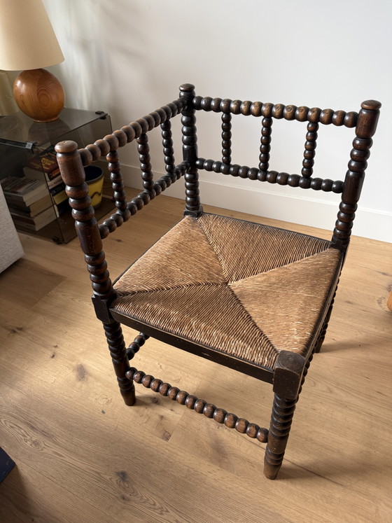 Image 1 of Sedia angolare Bobbin in rovere antico