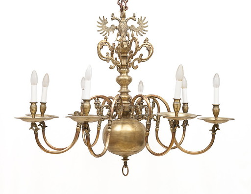 Large 8-light Dutch chandelier