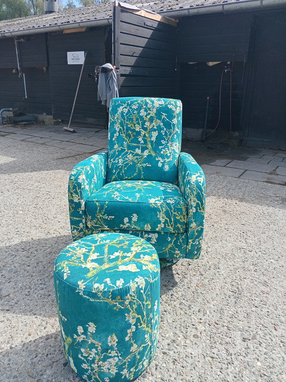 Image 1 of Swivel armchair in Van Gogh fabric