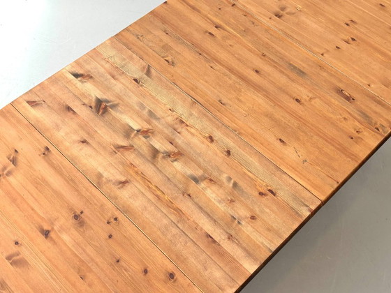 Image 1 of Table de salle à manger extensible en pin teinté foncé, années 1970