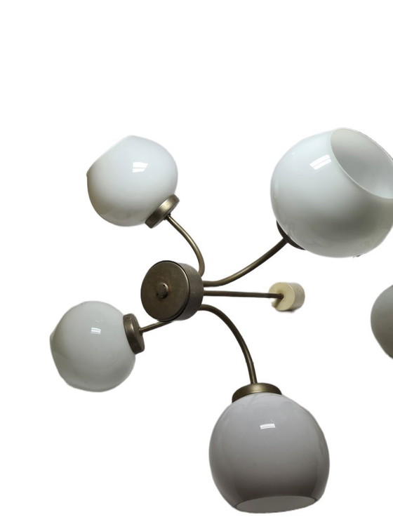 Kroonluchter in postmoderne stijl, Polen, jaren 70 – Polam, Glass, Metal (photo 13 of 17)