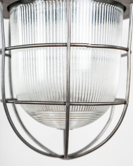 Image 1 of Industrial Pendant Lamp Made Of Cast Iron And Glass