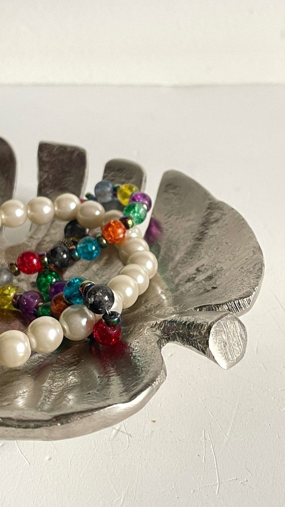 Image 1 of Metal Leaf-Shaped Trinket Tray