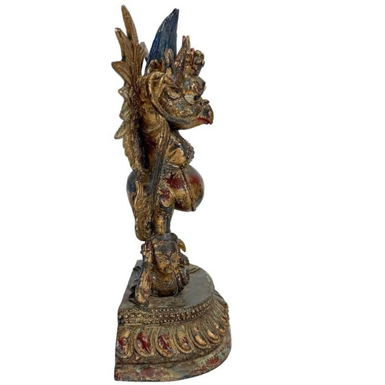 Garuda Beeld op Demon Verguld Brons Himalaya – Tantrische Beschermfiguur – Beeldhouwkunst, Bronze (photo 4 of 14)