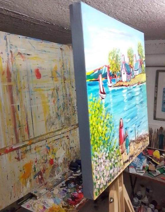 Image 1 of Joel LHOPITAL - Breton Walk - Artist's Painting