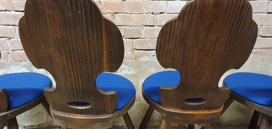 Image 1 of 6 brutalistische Manoir-Stühle mit großem Fuß