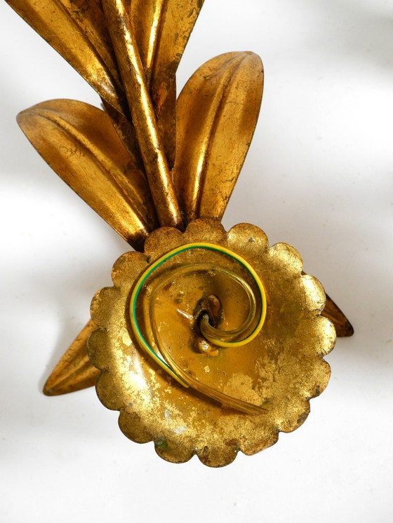 Image 1 of Pair of 1960s Italian gold-plated Florentine wall lamps