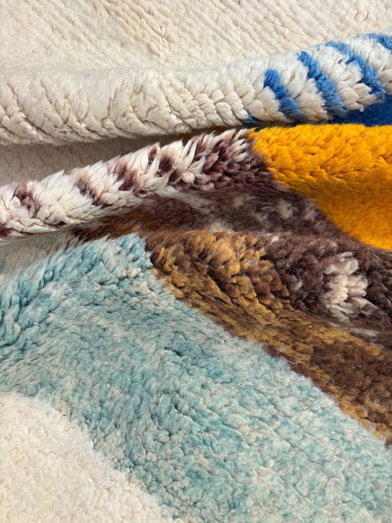 Image 1 of Berber Colorful Moroccan Beni Ourain Wool Rug 160x250 cm - Berber Moroccan Rug - Handmade Boho Floor Carpet with Bold Multicolor