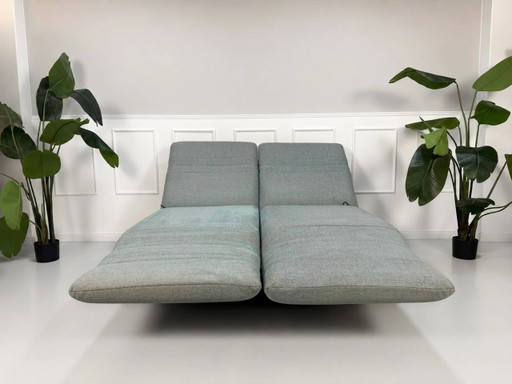 Rolf Benz Plura 380 Sofa Stoff Grau Mint Relaxfunktion