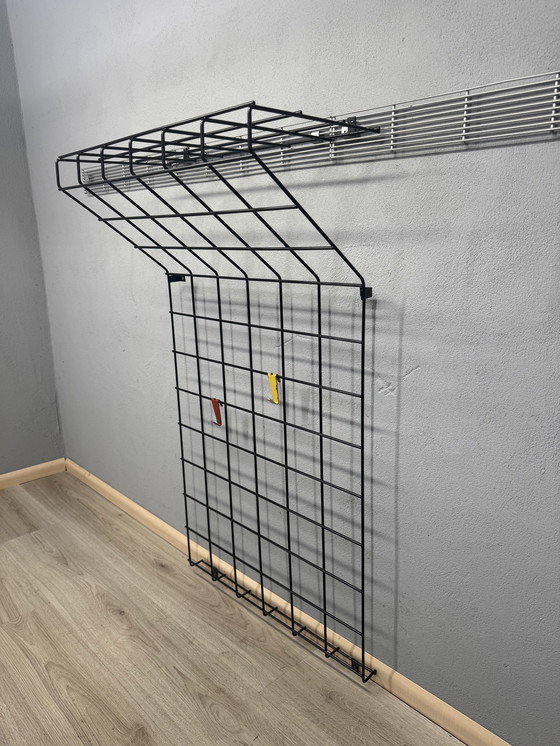 Image 1 of Vintage pilastro metalen wandkapstok met hoedenplank