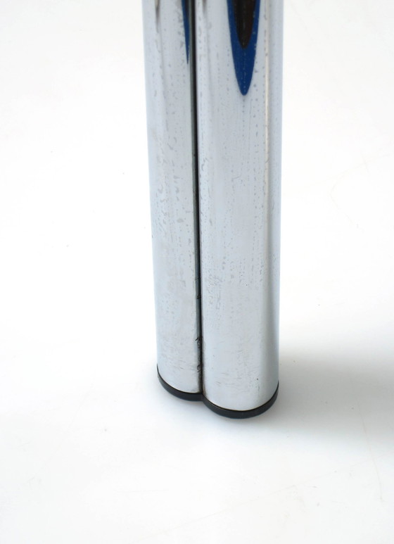 Image 1 of Tavolino da caffè vintage in vetro e cromo | Design modernista anni '60-'80 | 60 × 60 × 46,5 cm