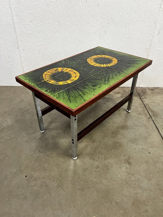 Image 1 of Tavolino da caffè vintage, piano in ceramica, Belgio anni '60