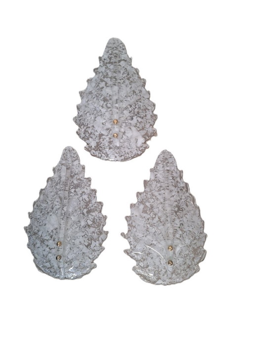 Set di tre bellissime applique in vetro di Murano (Barovier Toso)