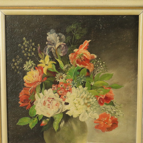 Image 1 of Flowers in Vase Still Life Painting
