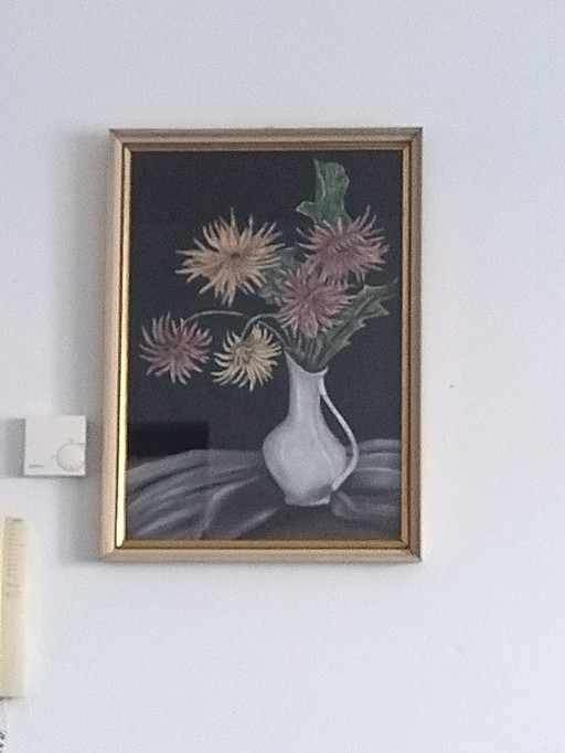 Pastel - Still Life with Flowers by J. Gelders