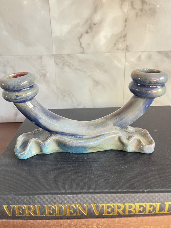Image 1 of Vintage design keramische kandelaar Grès de Rambervillers 
