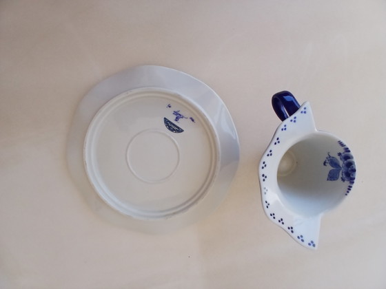 Image 1 of Kop en Schotel "Albertine" - Bořek Šípek voor Royal Delft (jaren 80)