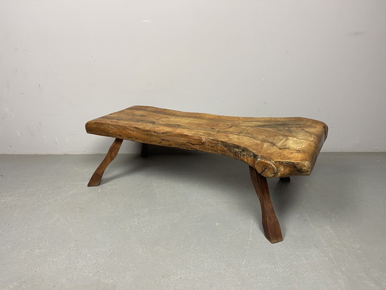 Image 1 of Brutalistische Wabi-Sabi salontafel van massief hardhout met vrije vorm, jaren 70. Ref.: CT1000