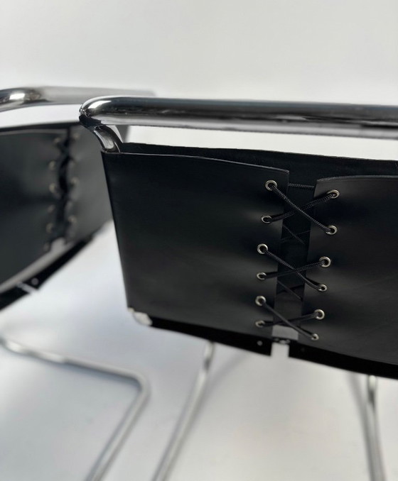 Image 1 of Set of 6 MR10 Dining Chairs — Ludwig Mies van der Rohe, attr. Knoll, c. 1970s