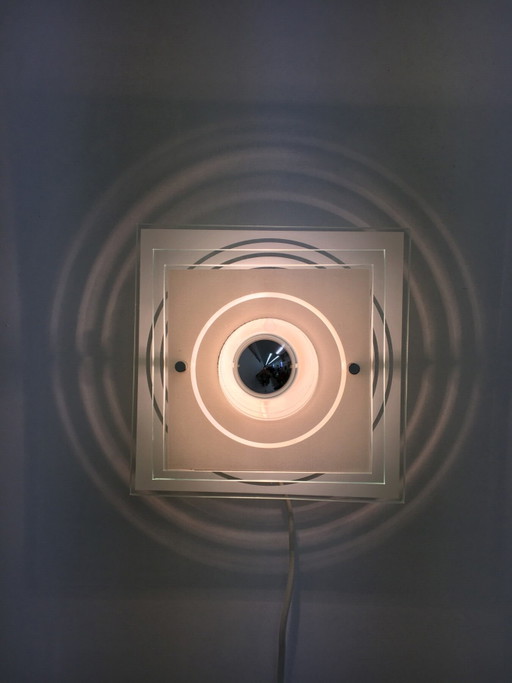 Mid Century Glas-Wandleuchte, 1970er Jahre