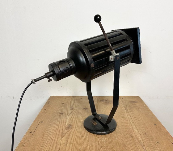 Image 1 of Lampe de table projecteur de théâtre noir vintage, années 1960
