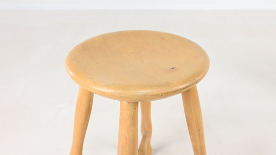 Image 1 of Set of three Danish Stools in Beech, C.1960