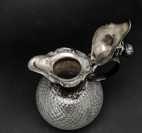Wijnkan in art nouveau-stijl uit de 20e eeuw, afkomstig van WMF, Duitsland, jaren 1890. – Glazen & Karaffen (photo 6 of 15)