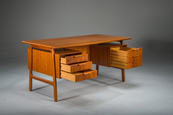 Image 1 of Teak Model 75 Desk from Omann Jun Møbelfabrik, 1960s