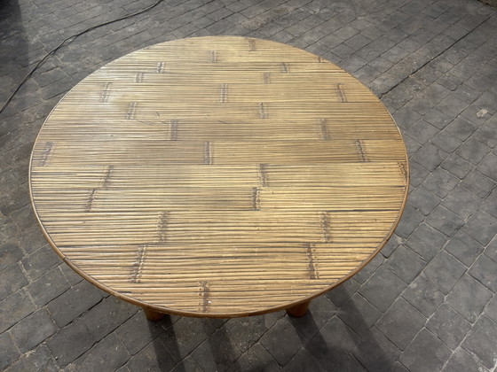 Mid-Century Vintage Chunky Bamboo Dining Set - Round Table & 4 Chairs (1970s) – Dining tables, Other (photo 4 of 8)