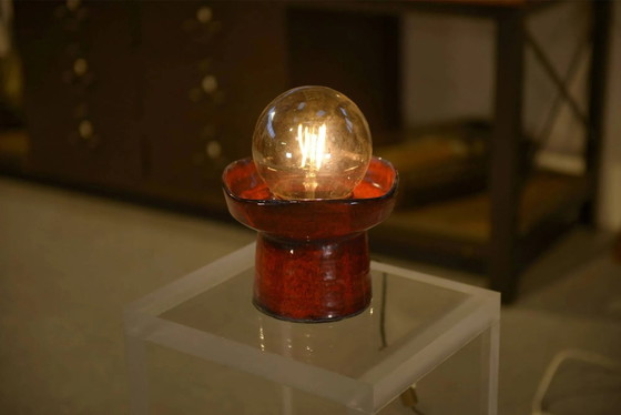 Lampada da tavolo in ceramica rossa di Guillerme e Chambron anni '80 – Guillerme & Chambron, Lampade da tavolo (photo 6 of 8)