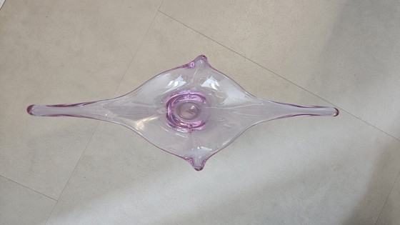 Image 1 of Glazen murano schaal lila