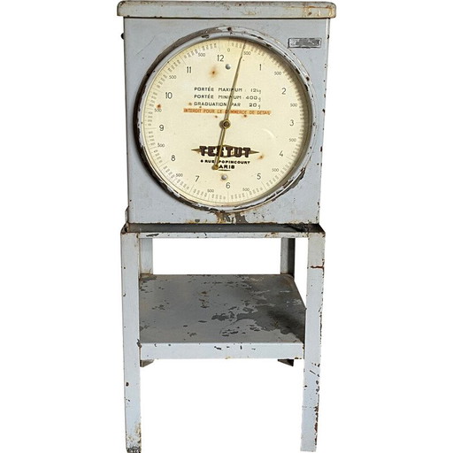 Vintage Testut metalen industriële weegschaal, 1950