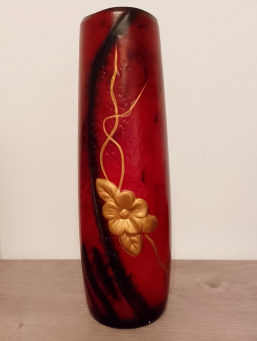 Grande vaso rosso bordeaux, Bay Keramick, Germania